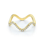 Marrow Fine Jewelry White Diamond Pavé Squiggle Stacking and Wedding Ring [Yellow Gold]