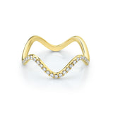 Marrow Fine Jewelry White Diamond Pavé Squiggle Stacking and Wedding Ring [Yellow Gold]