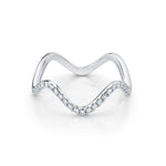 Marrow Fine Jewelry White Diamond Pavé Squiggle Stacking and Wedding Ring [White Gold]