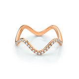 Marrow Fine Jewelry White Diamond Pavé Squiggle Stacking and Wedding Ring [Rose Gold]