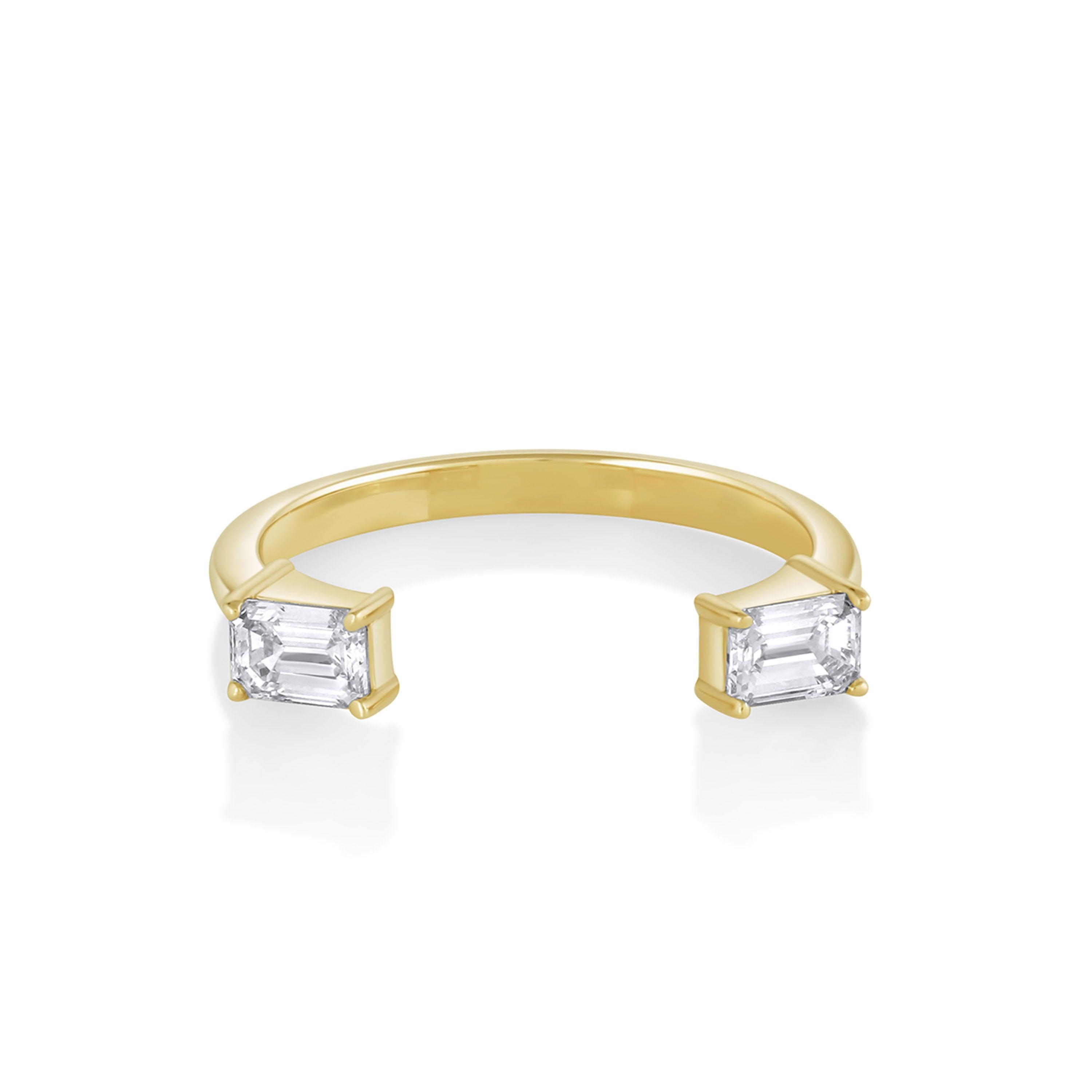 Marrow Fine Jewelry White Diamond Thea Open Shank Band [Yellow Gold]