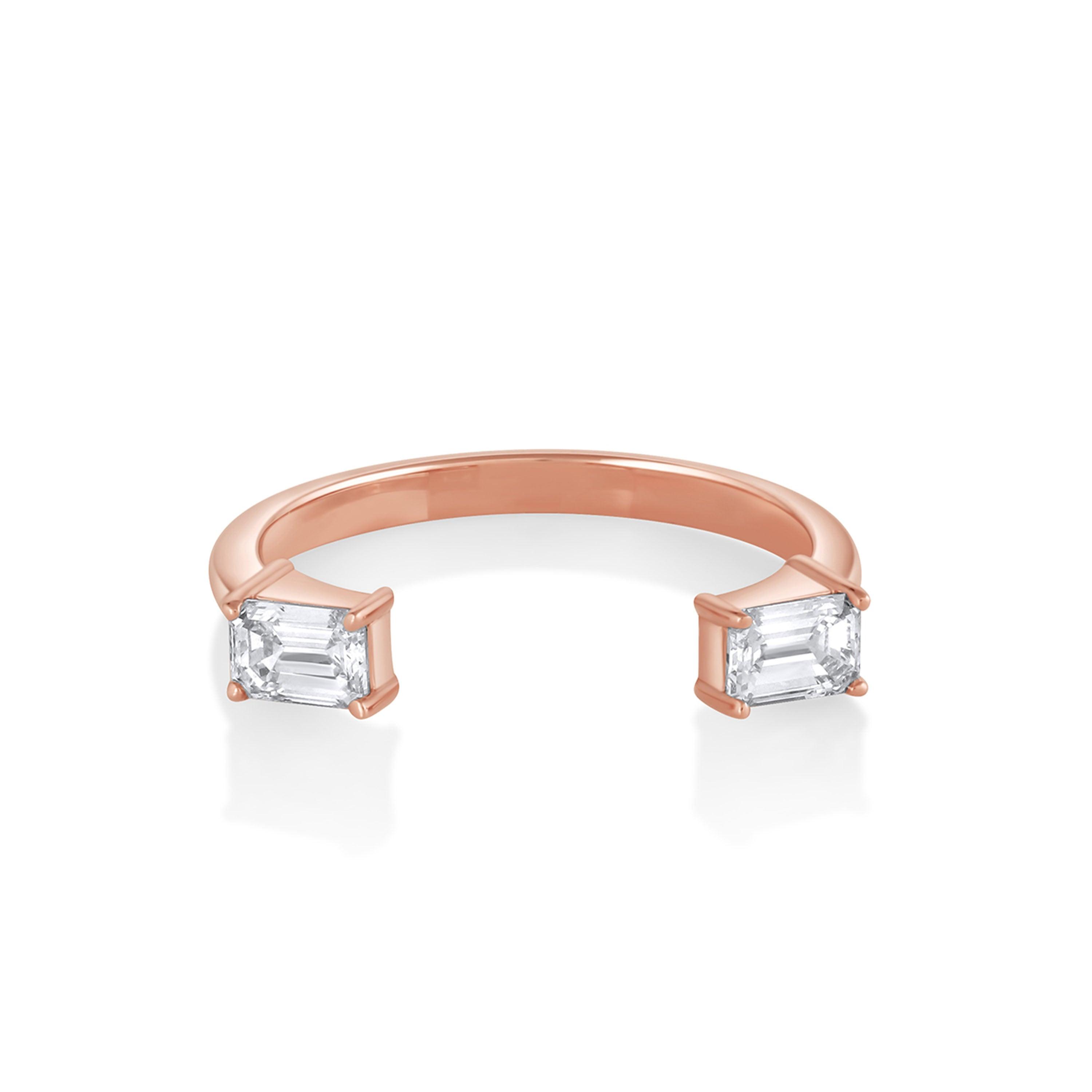 Marrow Fine Jewelry White Diamond Thea Open Shank Band [Rose Gold]