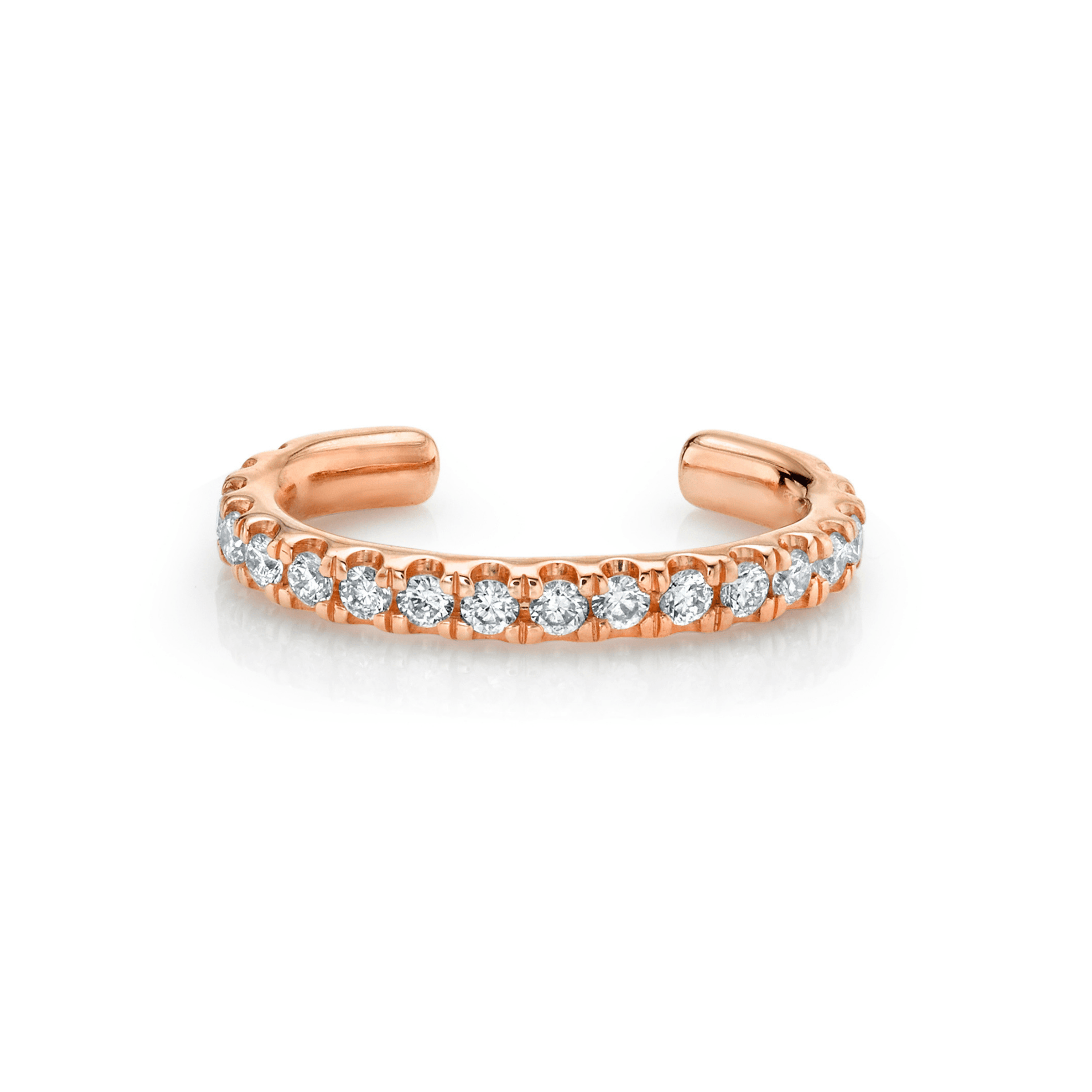 Marrow Fine Jewelry White Diamond Pavé Ear Cuff Earring Accessory [Rose Gold]