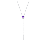 Marrow Fine Jewelry Purple Amethyst Lariat Necklace [White Gold]