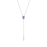 Marrow Fine Jewelry Purple Amethyst Lariat Necklace [White Gold]