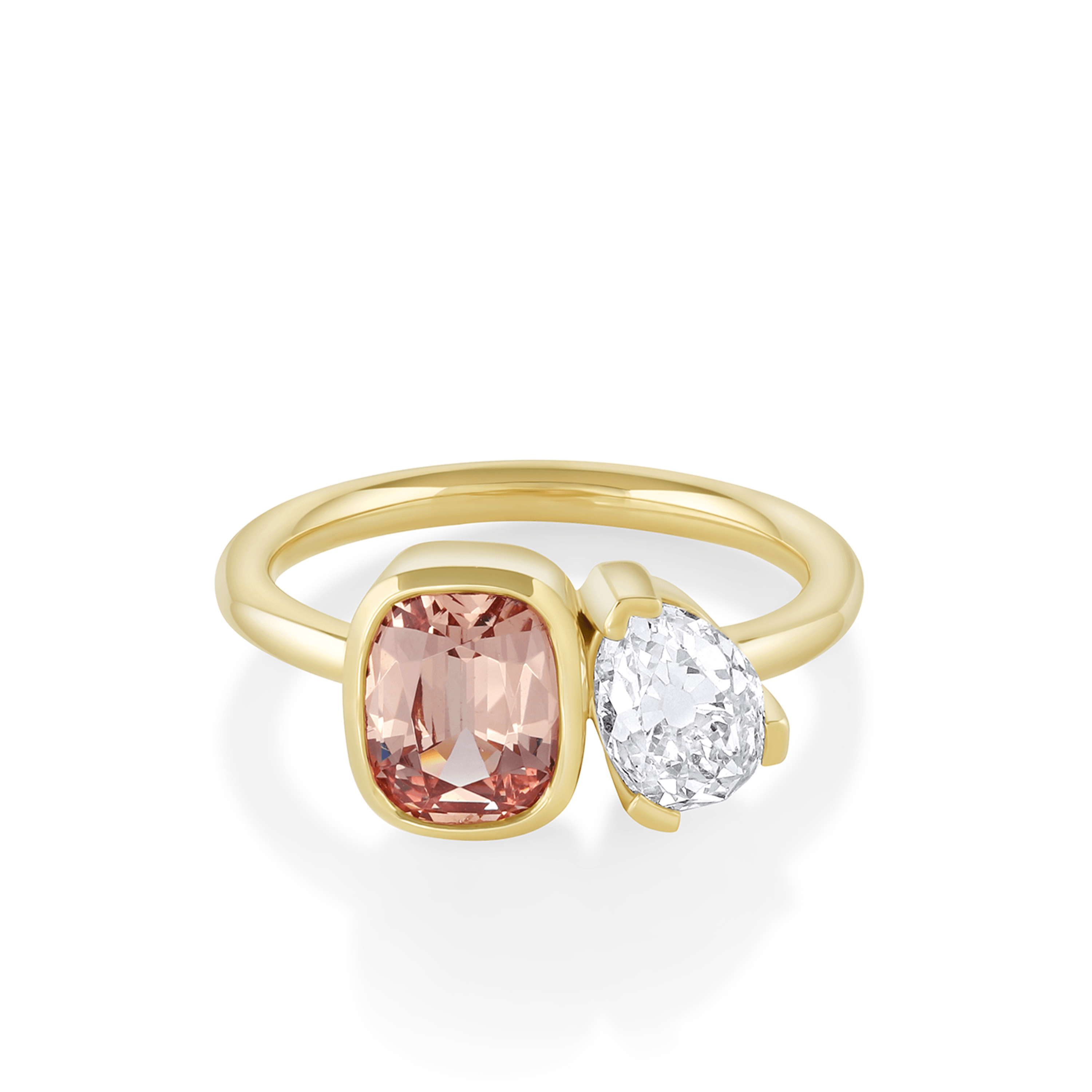 marrow-fine-garnet-antique-diamond-toi-et-moi [YELLOW GOLD]