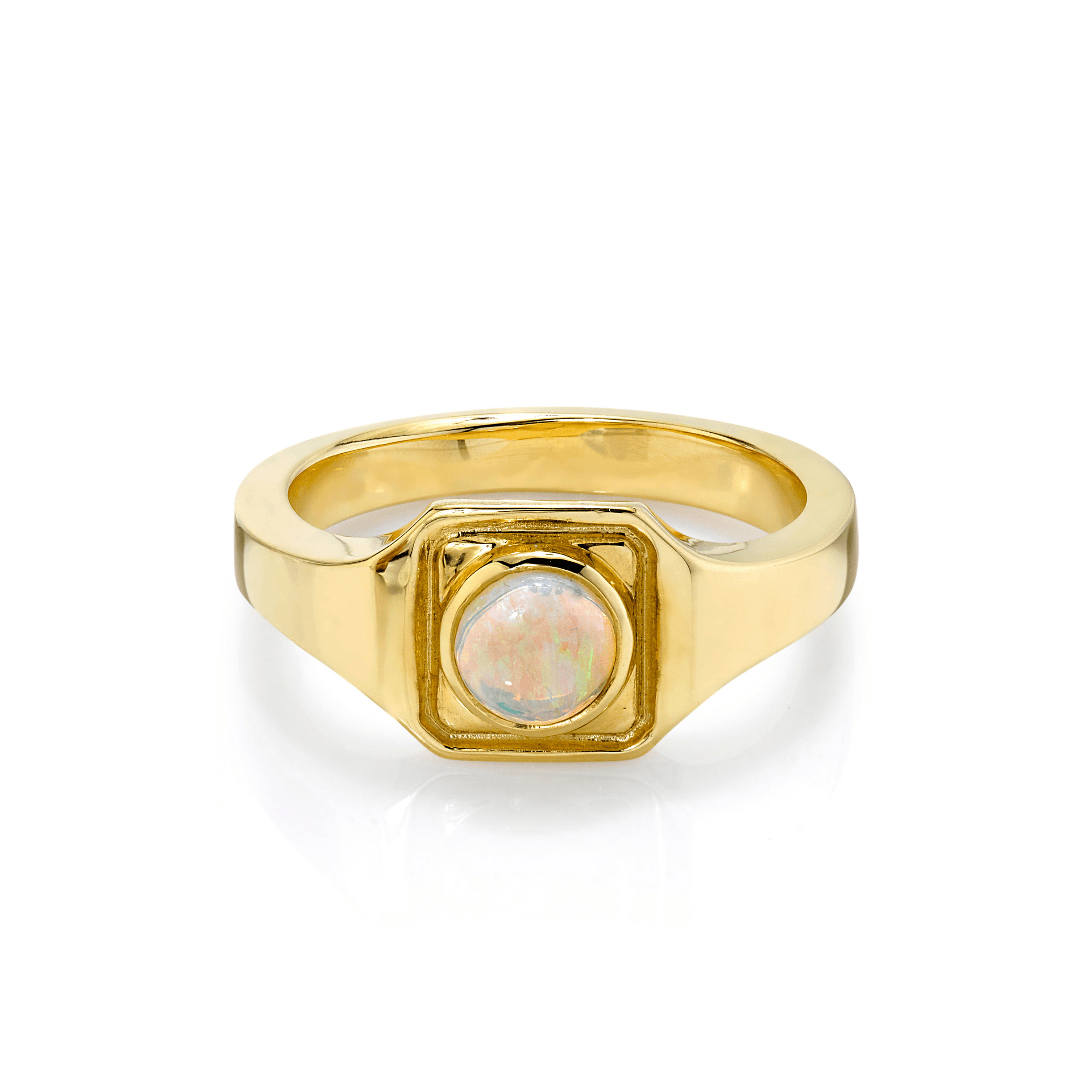 Marrow Fine Jewelry Opal Boyfriend Signet Solid Gold Ring [Yellow Gold]