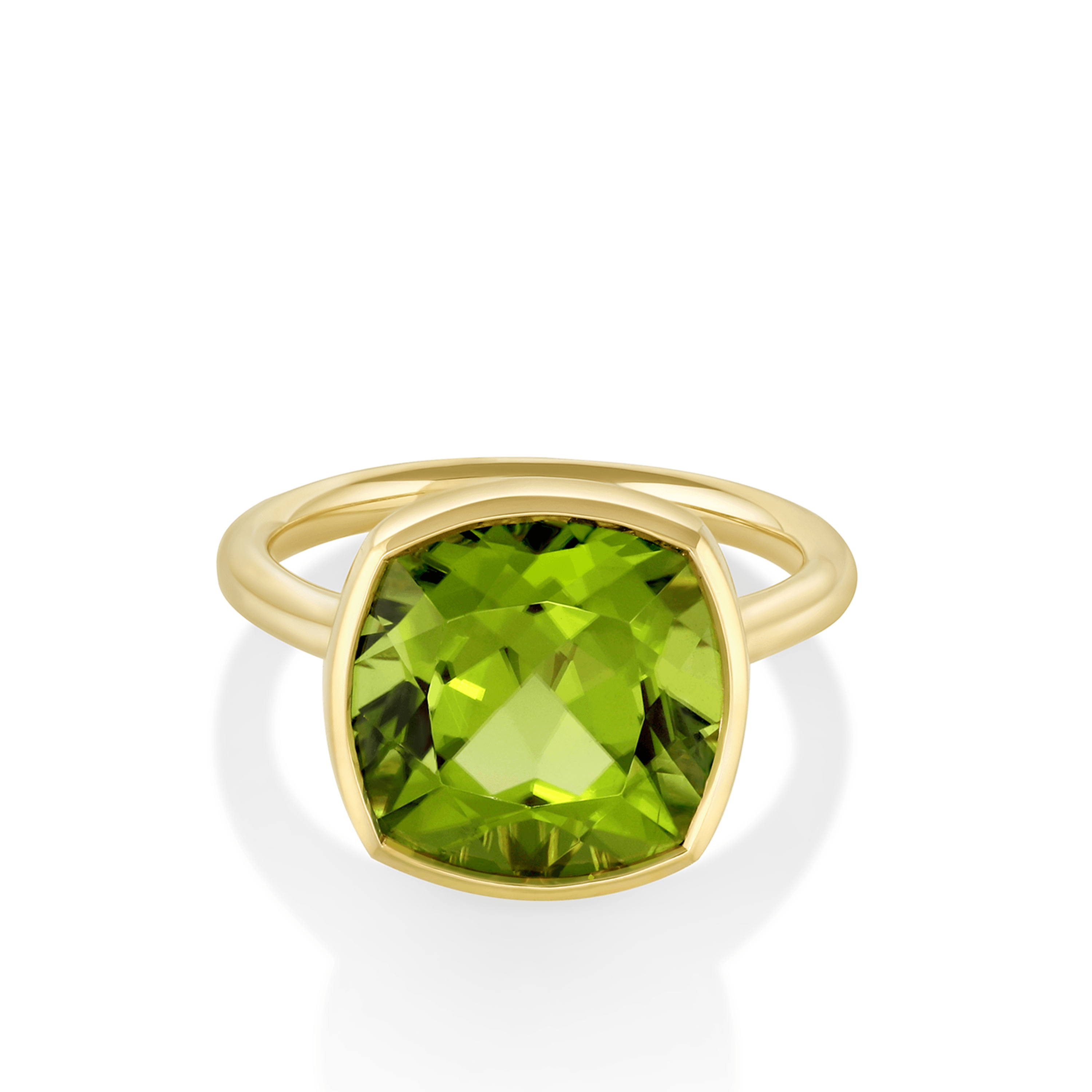 8.61ct Peridot Roxy Bezel Ring - Marrow Fine