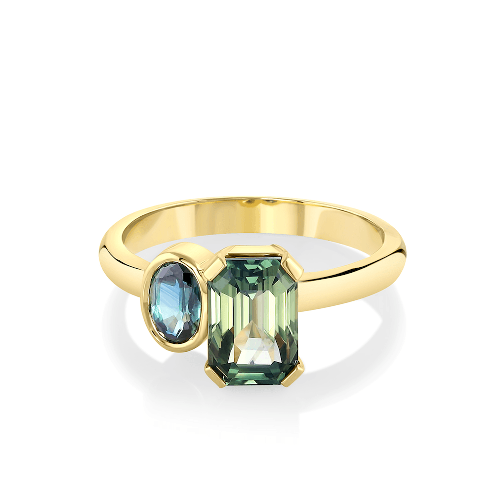 Emerald-Cut & Oval Sapphire Toi et Moi Ring – Marrow Fine