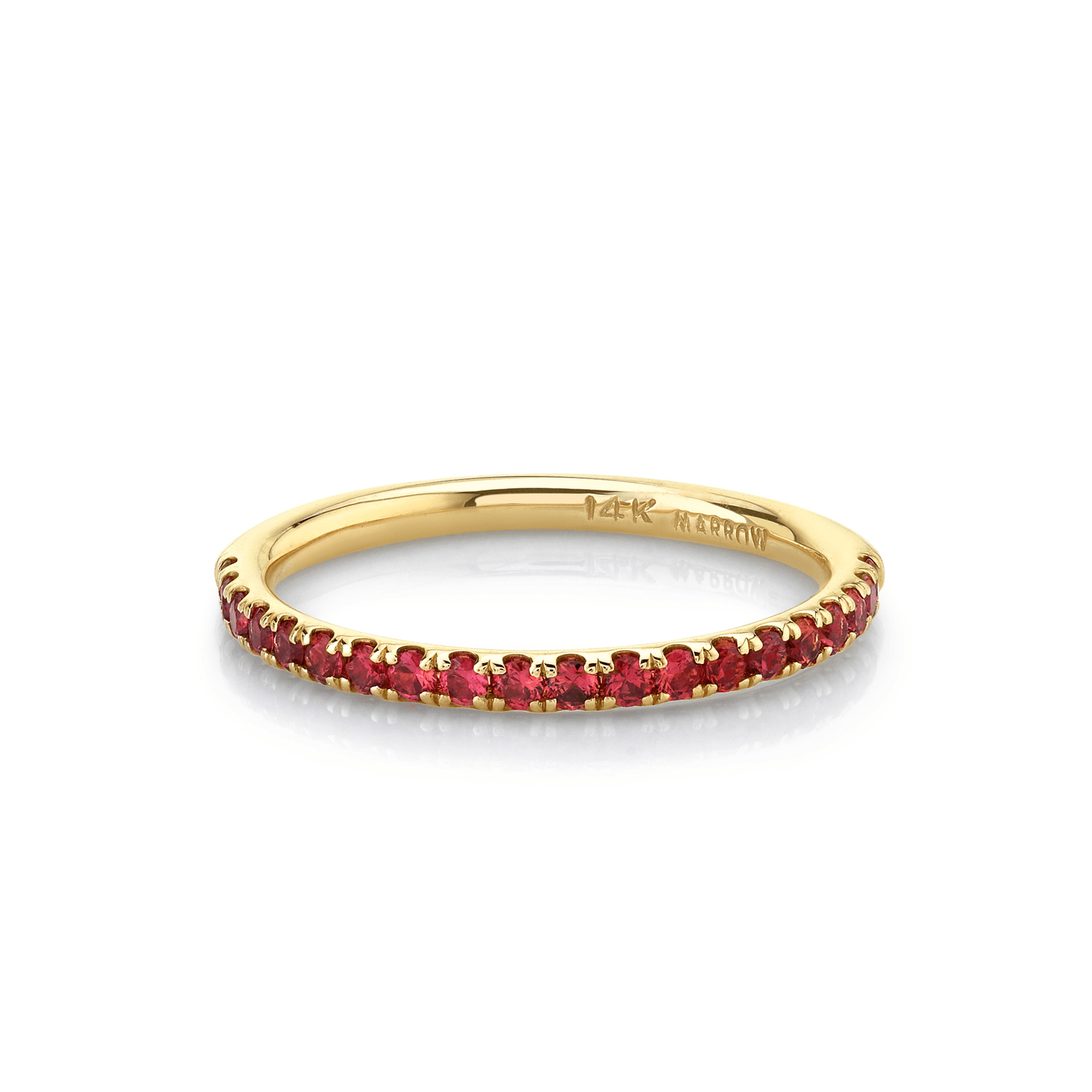 Marrow Fine Jewelry Red Spinel Bezel Ring And Sapphire Band [Yellow Gold]