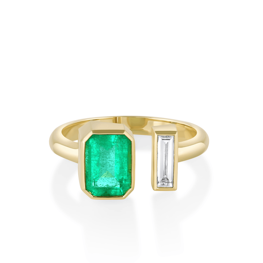 1.57ct Emerald and Diamond Toi et Moi Ring – Marrow Fine