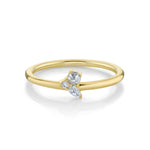 Marrow Fine Jewelry White Diamond Three Stone Mini Cluster Engagement And Stacking Ring [Yellow Gold]